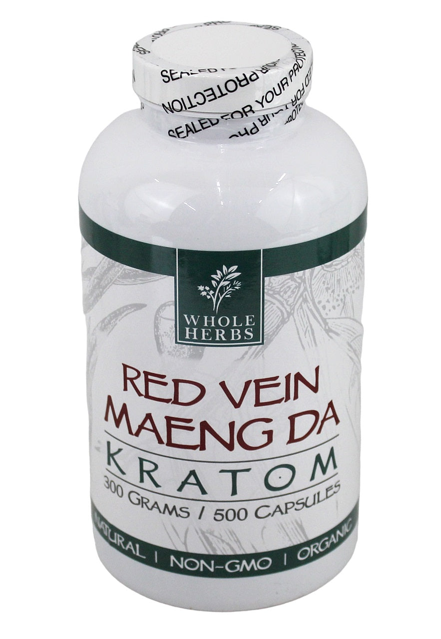 Whole Herbs Kratom Capsules - 500Caps - Red Vein Maeng Da