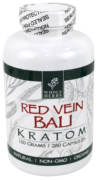 Whole Herbs Kratom Capsules - 250Caps Red Vein Bali