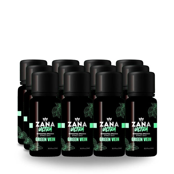 Zana Liquid Kratom Extract Shots - Ultra Green Vein 12pk