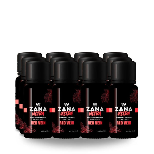 Zana Liquid Kratom Extract Shots – Ultra Red Vein 12pk