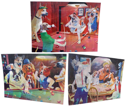 3ct Lenticular 3D Image Holographic Poster - Dogs Playing Poker