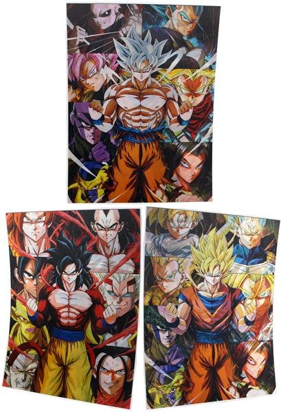 3ct Lenticular 3D Image Holographic Poster - Dragon Ball Z - Transformations