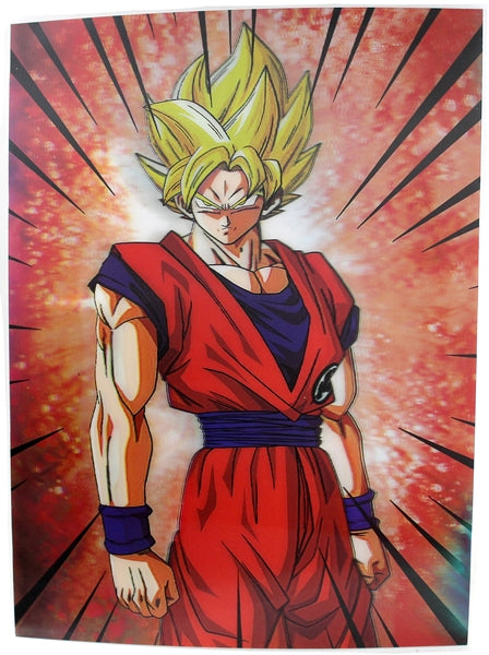 3ct Lenticular 3D Image Holographic Poster - Dragon Ball Z - Goku - Transformed At Last