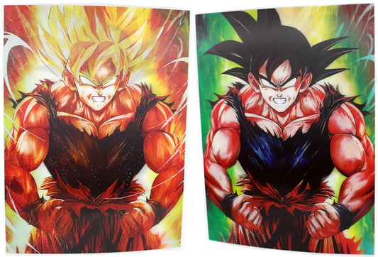 3ct Lenticular 3D Image Holographic Poster - Dragon Ball Z - Goku - Transformed At Last