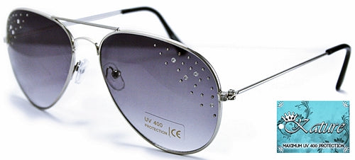 12ct Kature Ladies Aviator Sunglasses W- Rhinestones 60792RS