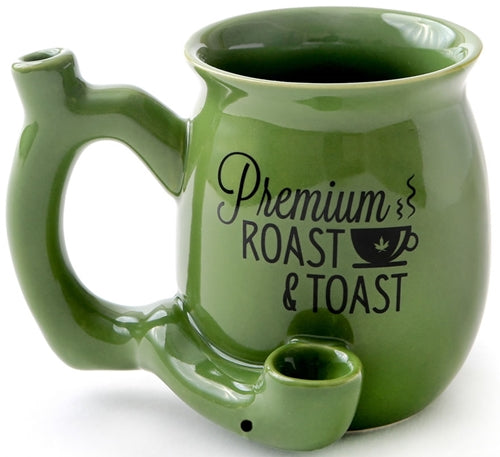 Ceramic Pipe Mug - Single Wall Green Roast and Toast