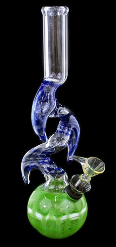 10" Triple Horn Zong Color Art US Made Water Pipe