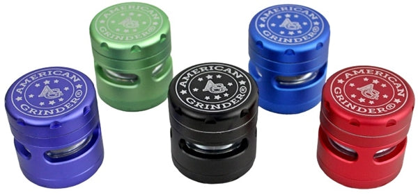 62mm 5pc Heavy Duty American Grinder with Windows and Removable Screen