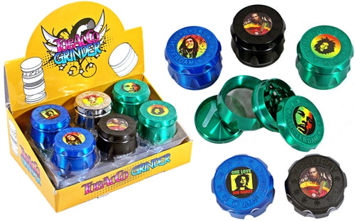 Amsterdam Bob Marley 3pc Tobacco Grinder 12pk HG88