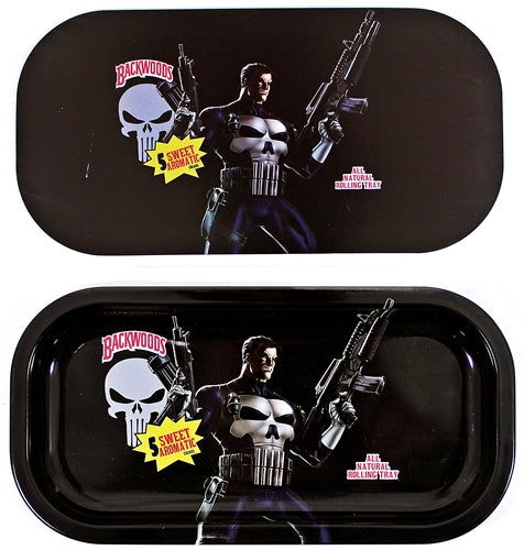 Backwoods Rolling Tray With Magnet Cover - Punisher