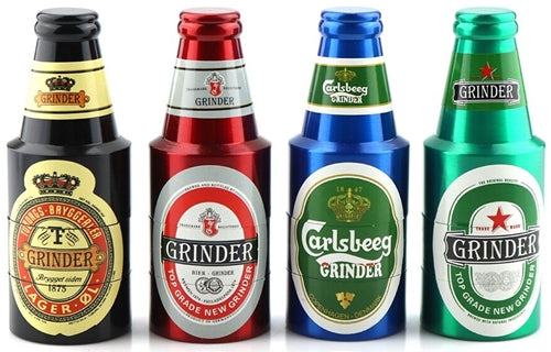 Beer Bottle 3pc Mini Metal Grinders 12pk