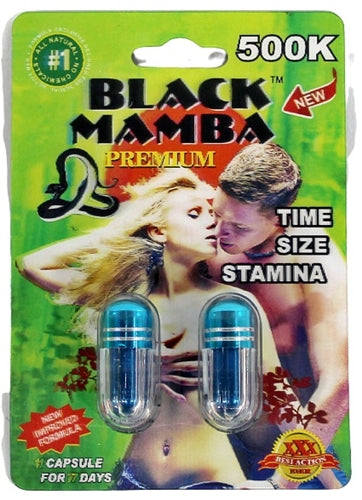 Black Mamba 500K Double Pack Male Enhancement Capsules