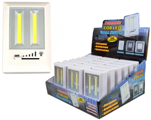 COB LED Wall Switch Light with Dimmer 18pk