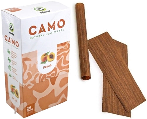 Afghan Hemp Camo Self-Rolling Natural Leaf Wraps - Peach