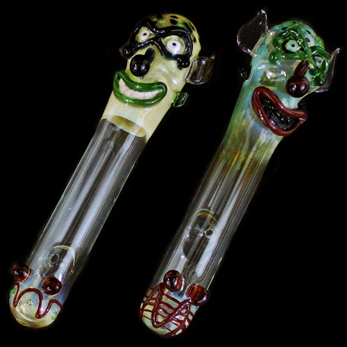 9" Clown Face Worked Glass Steamroller