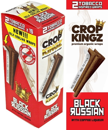 Crop Kingz Tobacco Inspired Self-Sealing Organic Wraps - Black Russian