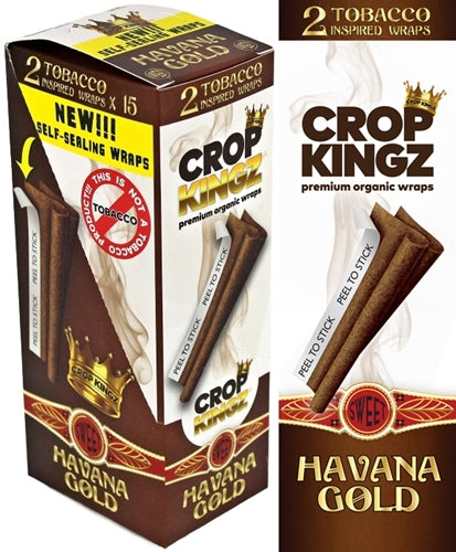 Crop Kingz Tobacco Inspired Self-Sealing Organic Wraps - Havana Gold