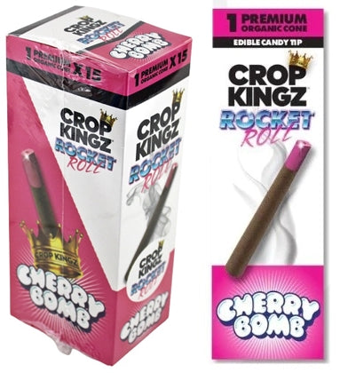 Crop Kingz Rocket Roll Hemp Wrap With Edible Sugar Tip - Cherry Bomb