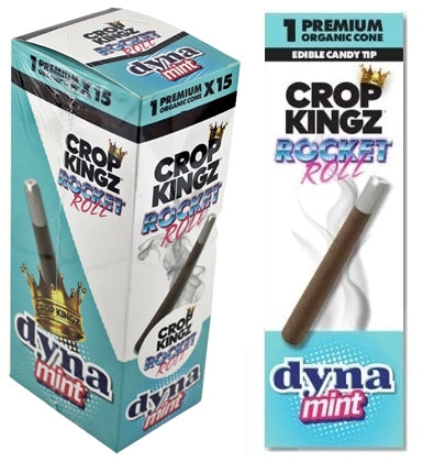 Crop Kingz Rocket Roll Hemp Wrap With Edible Sugar Tip - Dyna Mint