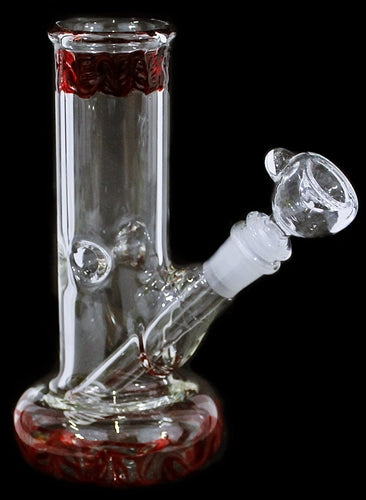 8" Flare Art Glass On Glass Donut Water Pipe