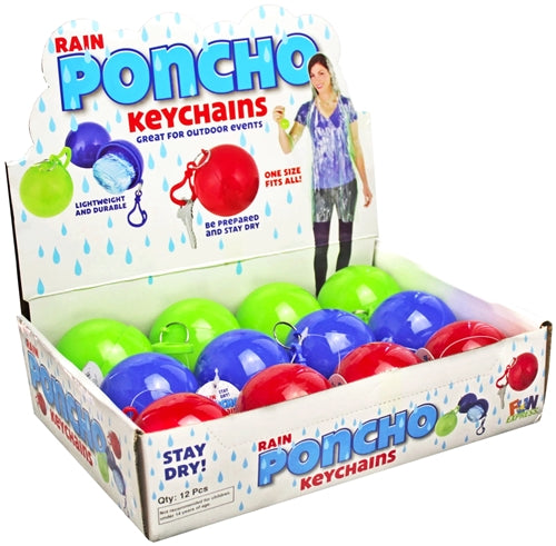 Rain Poncho Keychains 12pk