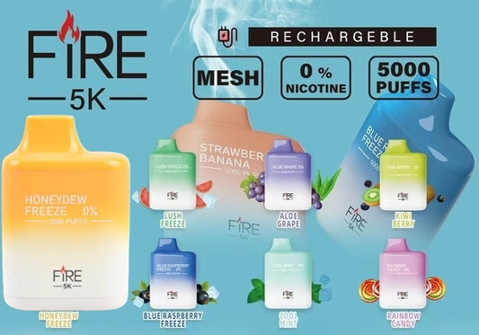 Fire 5K 0% Nicotine Rechargeable Disposable 10pk