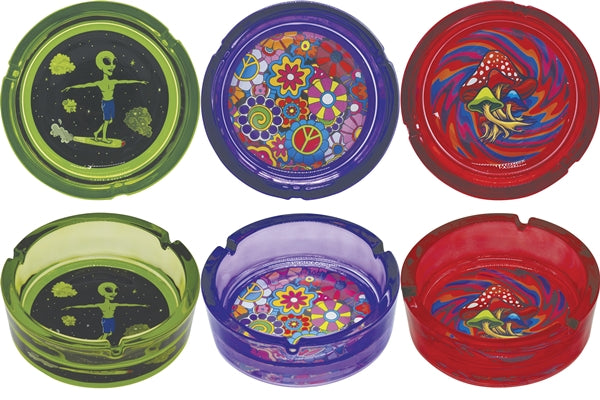 Glass Ashtray - Trippy Vibes 6pk