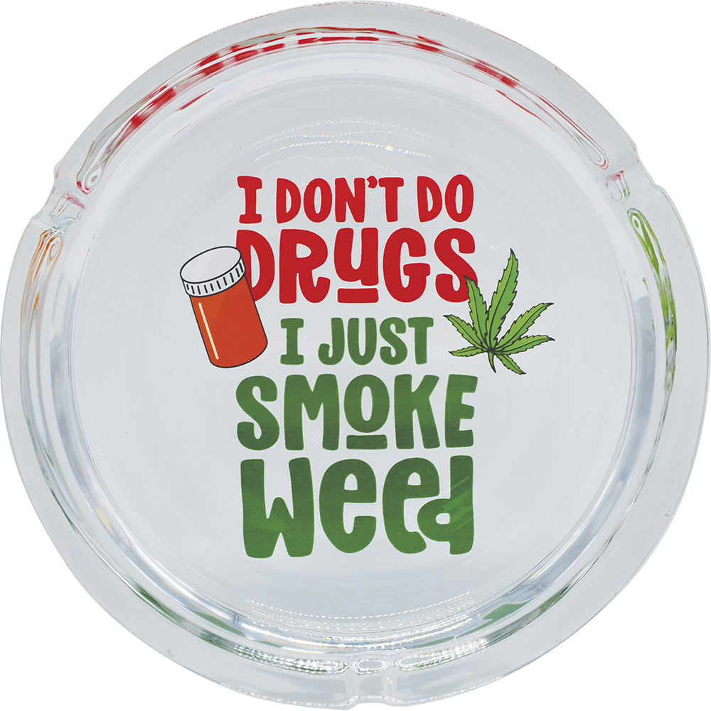 Glass Ashtray - Saying Designs 6pk