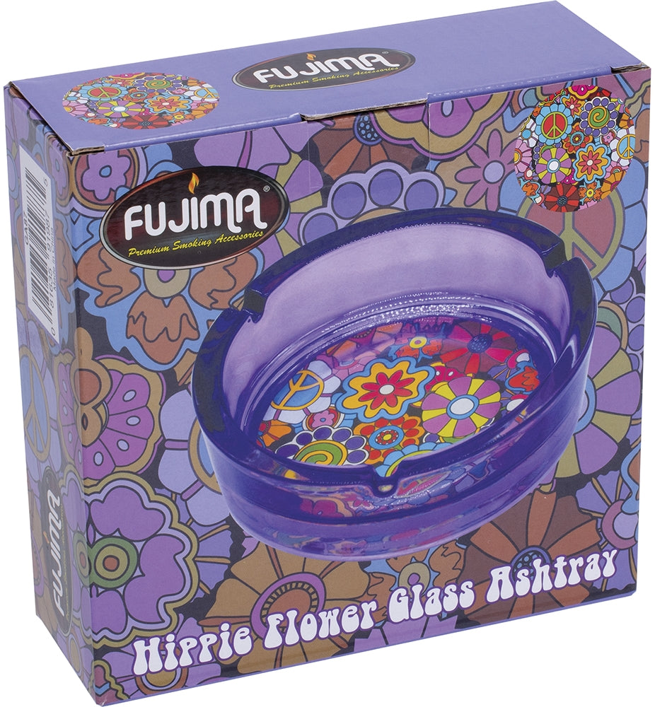 6.25" Purple Hippie Flower - Large Glass Ashtray