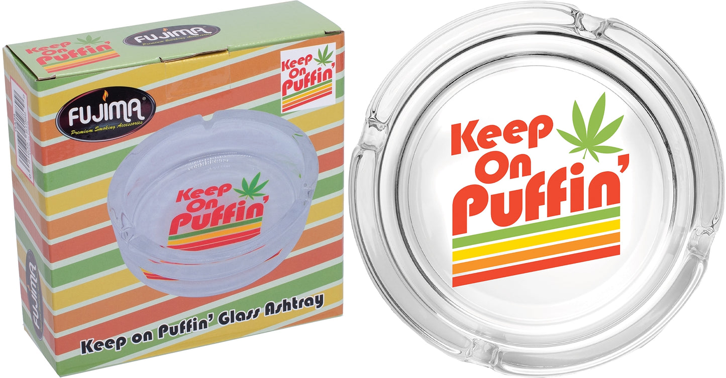 6.25" Keep On Puffin - Large Glass Ashtray