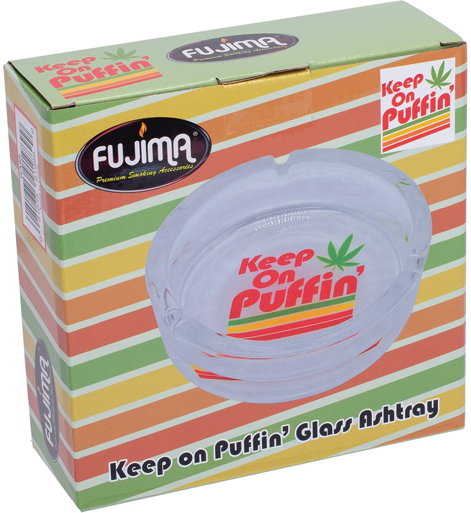 6.25" Keep On Puffin - Large Glass Ashtray