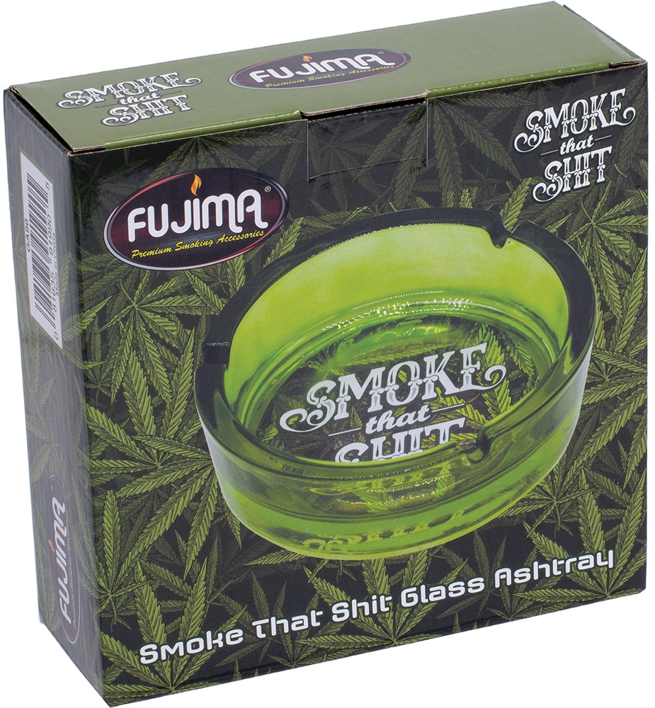 6.25" Green Smoke That Shit - Large Glass Ashtray