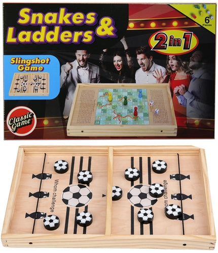 Wood Slingshot Snakes and Ladders 2in1 Game