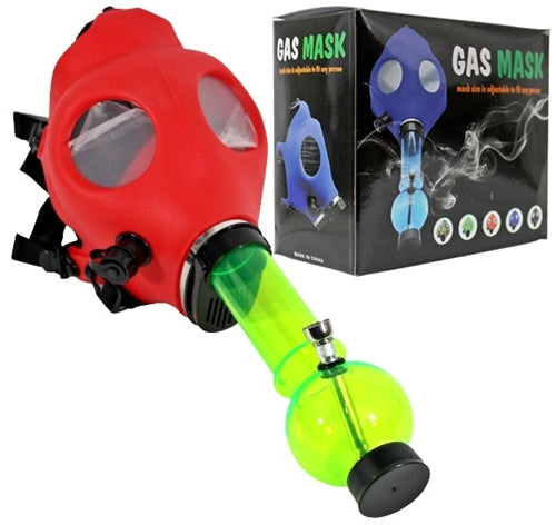 Gas Mask Acrylic Water Pipe - Red