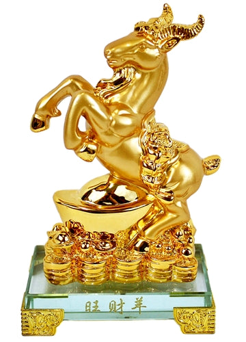 6" Gold Goat Statue