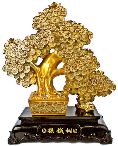 16" Gold Money Tree Statue