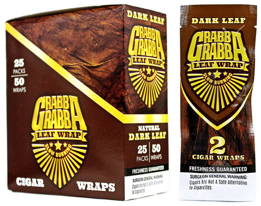 Grabba Grabba Natural Slow Burning Dark Leaf Wraps 25pk