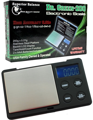 Superior Balance 200g x 0.01g Electronic Scale - Dr. Green-200