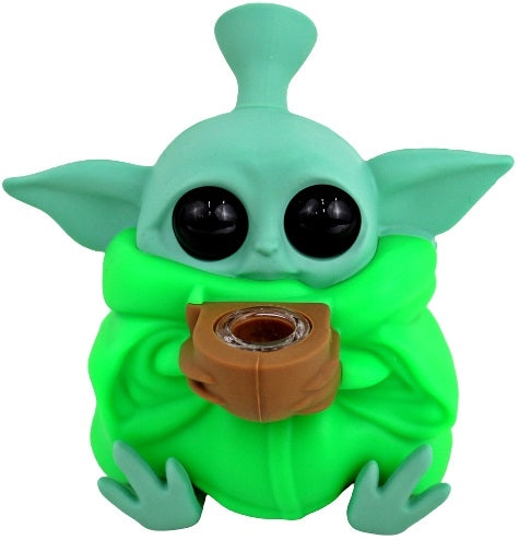 Baby Yoda Grogu Bubbler Water Pipe