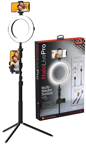 Tzumi ON AIR Halo Live Pro 5' Multi-Media Station with 8" LED Ring Light