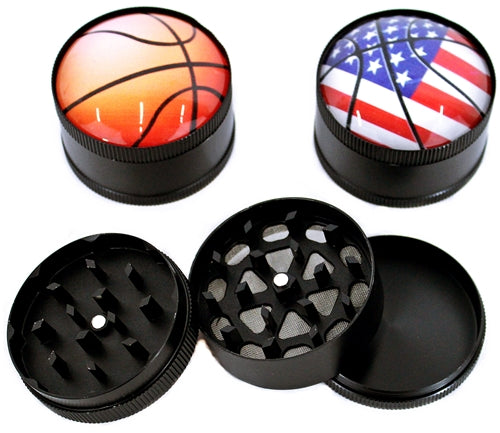 Sports Ball 52mm Fish Eye Design 3pc Grinder 12pk