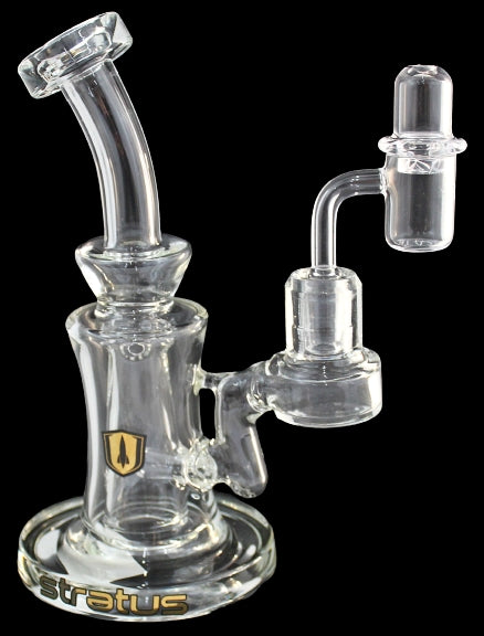 8" Stratus Glass Inside Chamber Curve Rig with Banger and Carb Cap