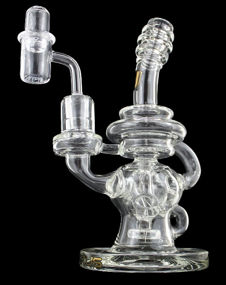 8" Stratus Glass Fab Egg UFO Perk Recycler with Banger and Carb Cap