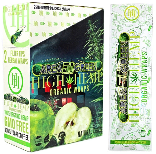 High Hemp Organic Wraps - Area 51 Green Apple