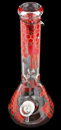 10" Honeycomb Drip Art Beaker Water Pipe