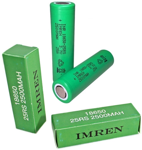 Imren 18650 25RS 2500mAh 3.7V Batteries 2pk