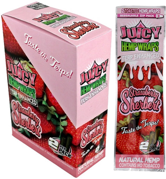 Juicy Hemp Wraps Terp Enhanced - Strawberry Sherbet