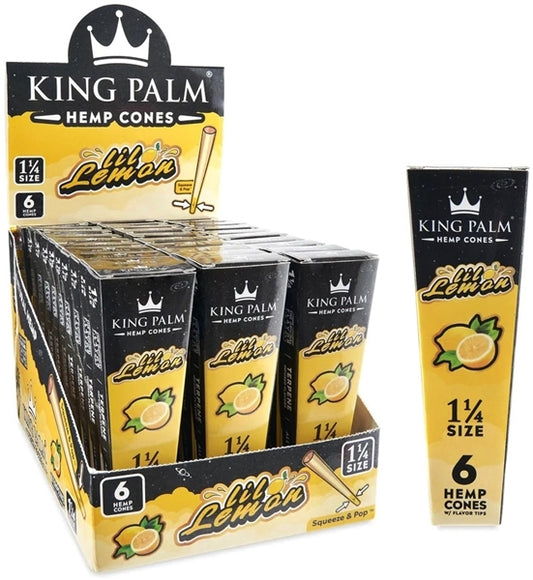 King Palm Hemp Pop Flavor Tip Cones 1 1-4 - Lil Lemon