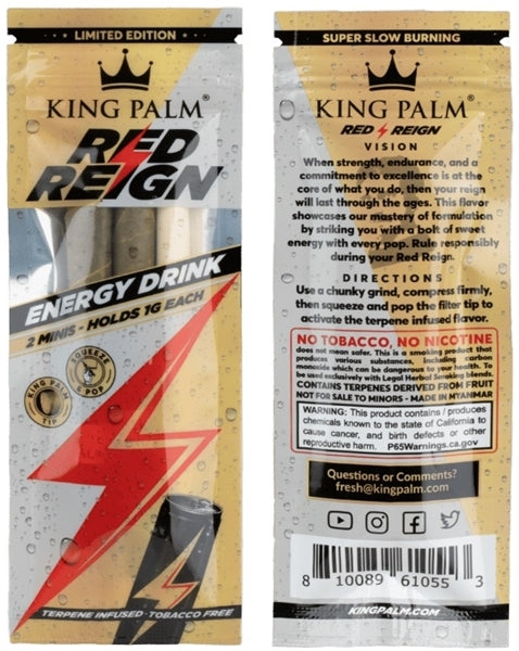 King Palm Mini Rolls - Red Reign Energy Drink 20pk