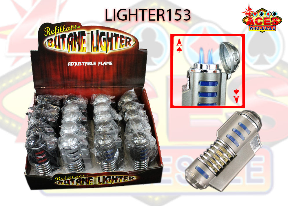 Refillable Butane Lighter 4 Flame Torch Lighters 20pk